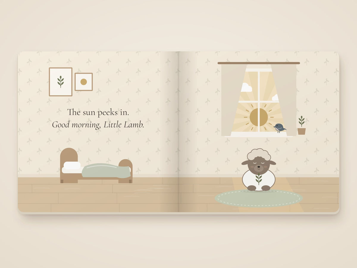 Little Lamb, Slow Morning board book by Rachelle Merchant, Rooted & Refined