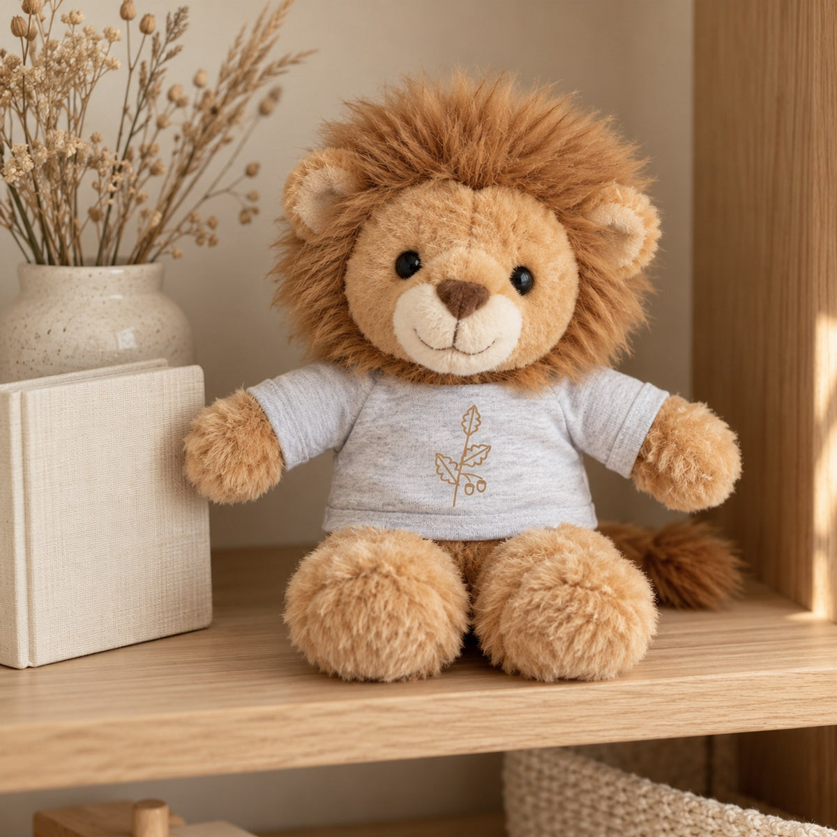 Little Lion Plush with Autumn Sprig Tee by Rooted & Refined
