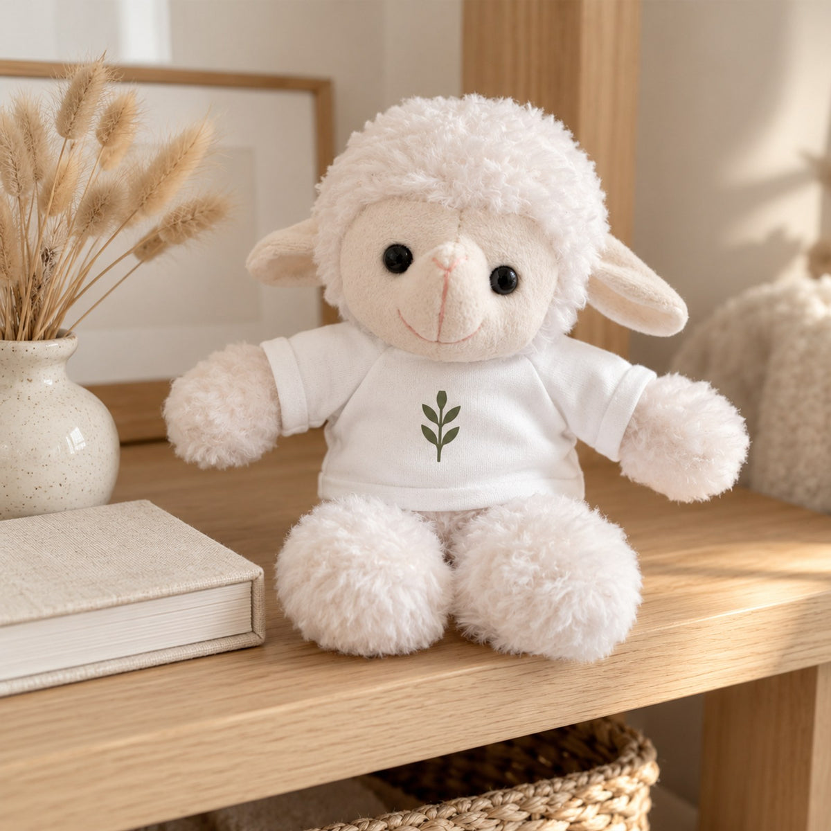 Little Lamb Plush with Olive Sprig Tee by Rooted & Refined