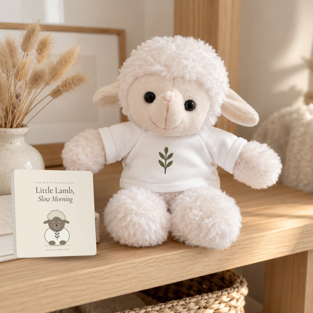 Little Lamb, Slow Morning board book by Rachelle Merchant, Rooted & Refined