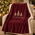 Still & Bright Evergreen Sherpa Fleece Blanket in Burgundy, styled at home