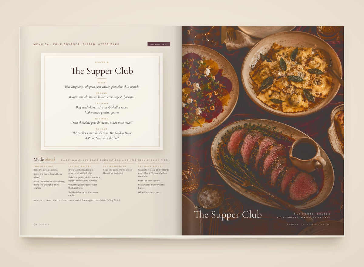 Gather, look inside: The Supper Club menu