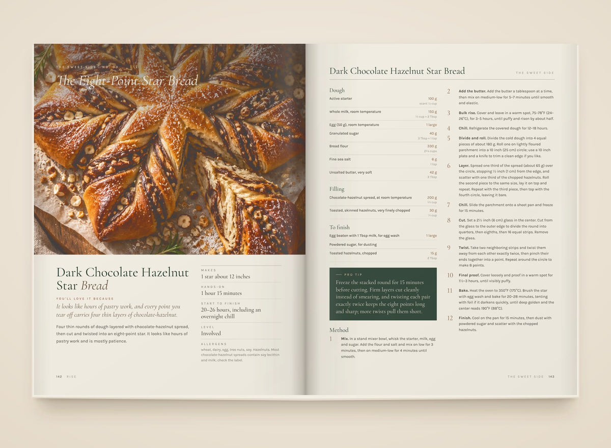 Rise, look inside: Dark Chocolate Hazelnut Star Bread
